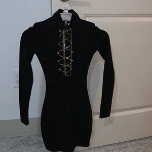 Oh Polly black long sleeve dress